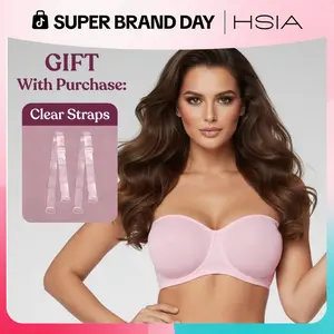 HSIA Bella Women's Convertible Strapless Minimizer Bandeau Bra Underwire Unlined for Large Bust