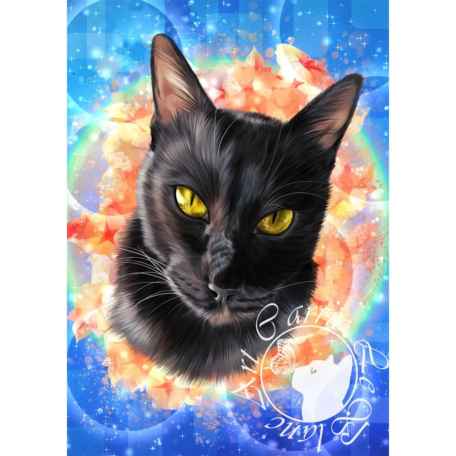 54. Cat Sketch Print - Dexter Sticker