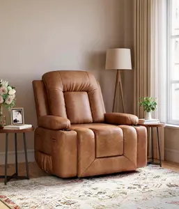 Power Lift Recliner Chair - Heat and Massage, Faux PU Electric Lift Recliner for Elderly & Mobility Impaired, Adjustable Back and Legs, Heavy Duty Lift Chair for Seniors Daily