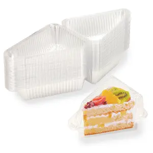 50Pcs Thicken Individual Cake Slice Containers - 5 Inch Disposable Plastic Boxes for Take-Out Packaging - Ideal for Baking and Cafe Use Stackable Bakeware Cover