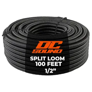 DC Sound 1/2" 13mm 100 Feet Split Wire Loom Cable Sleeves Conduit Protective Tubing