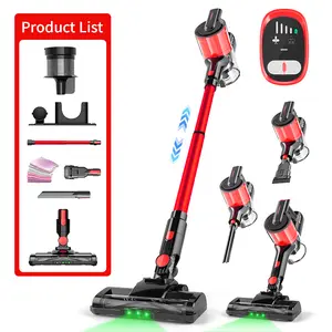 Hearten Cordless Vacuum Cleaner-CR208 Lightweight Stick Vacuum  Anti-Tangle Brush & Green LED, 10-in-1 Cordless Vacuum carpet cleaner machine for Hard Floor/Carpet/Pet Hair/Car Multi-Mode, Cordless Rechargeable Vacuum outdoorfun