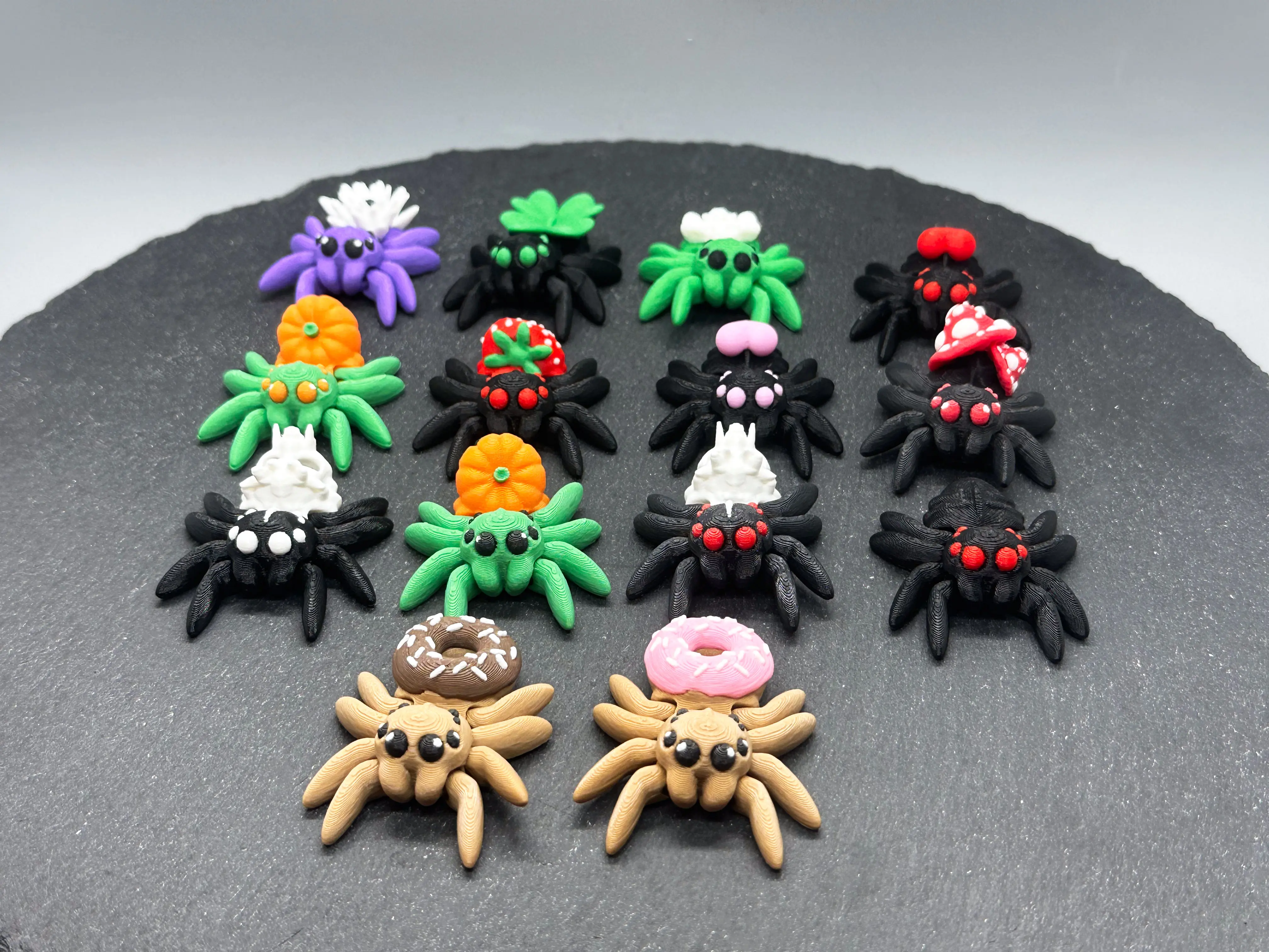 3D Printed Spider - Articulated Fidget Spider in Various Colors & Designs for Fun & Stress Relief