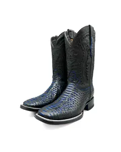 Cowboy Boot Blue Python