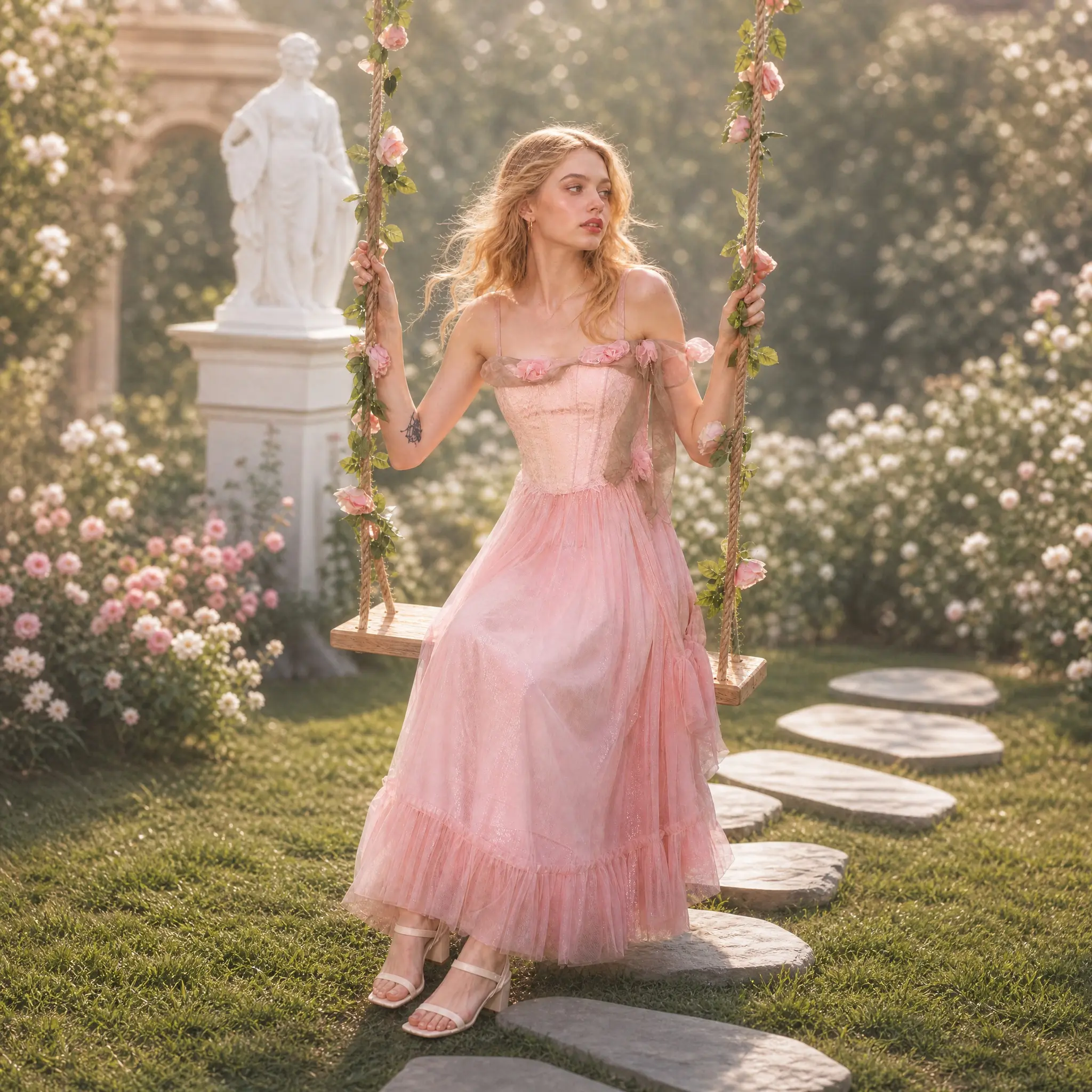 The Mystique Flora Corset Dress-LuminaVenus Dresses Summer Princess dresses Civil Wedding Ceremony Dress Vestidos Elegantes Para Fiestas Bridal Shower Dress for Bride  Fairy Dress Reception Dress For Bride  Elopement  Pink Dresses