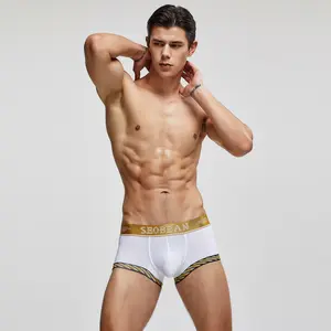 Cross-border Xibin seobean men's underwear boxers solid color low waist U convex boxers wholesale spot Taobao hair