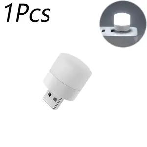 1/10Pcs Mini USB Night Light Warm White Eye Protection Book Reading Light USB Plug Computer Mobile Power Charging LED Night Lamp NONE