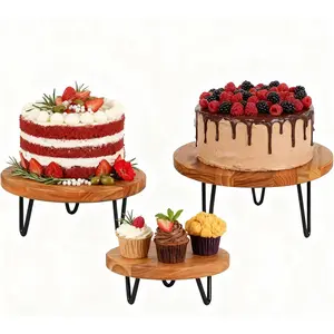 3 count Buffet Risers,  Round  Riser Dessert Table Display Stand Set for Party  Cupcake Stands Nesting Table for  Decor ()