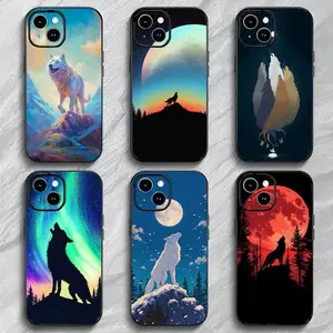 Animal Wild T-The Wolf Howl Phone Case Black Matte Slim Protective Cover For iPhone 11-17 Pro Max/Plus & Samsung Galaxy S23-S25