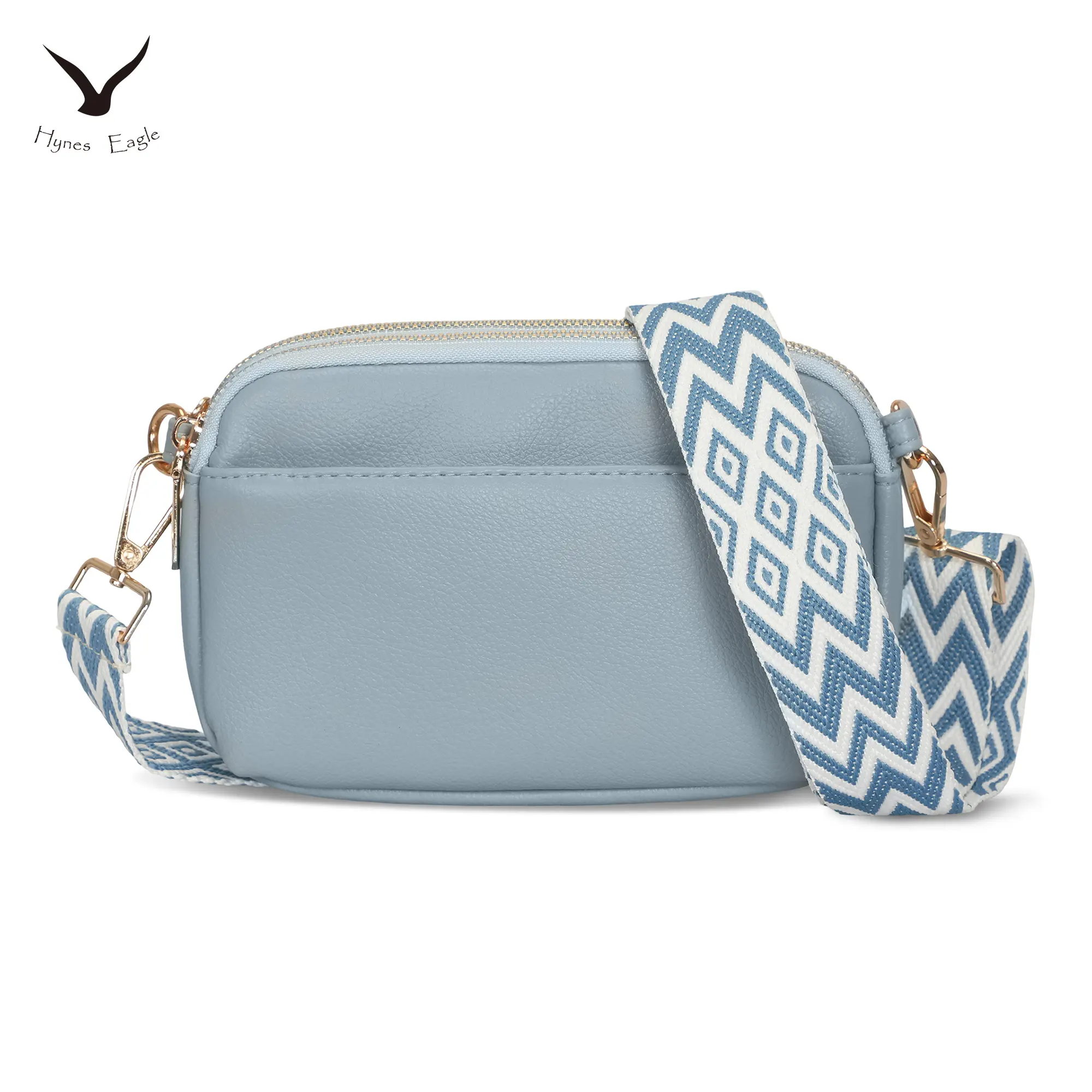 HYNES EAGLE Women's PU Adjustable Crossbody Shoulder Bag - Lightweight, Waterproof, Multi-Pocket Minimalist Fashionable Everyday Purse, Vegan Leather Compact Plain Zip Closure, 3-Zip Organization, Elegant Shoulder Bag for Women, Casual Zipper Purse