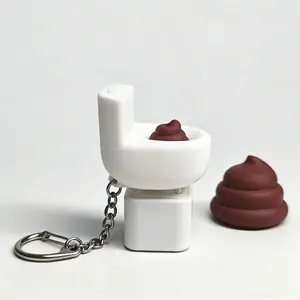 Toilet Button Keychain with 4 Sounds & Light Fidget Toy/Charm