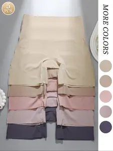 Women's High Waist Seamless Shaping Leggings, Pure Color Elastic Comfortable Skin-Friendly Underwear, Pack of 5 Pieces