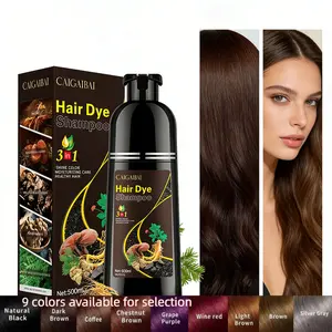Ginger-Infused 3-In-1 Haircare Hair Dye Shampoo 500ML, Natural Plant-Based Formula, Covers Hair Effectively, Nourishes Scalp, Long-Lasting Shine