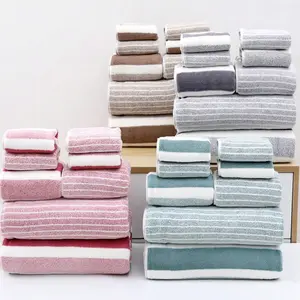 8 Piece Soft Towels Set, Highly Absorbent (4 Hand Towels, 2 Face Cloths, 2 Bath Towels), Home Bathroom Hotel Spa Sauna Use, Daily Gift, Square Towel