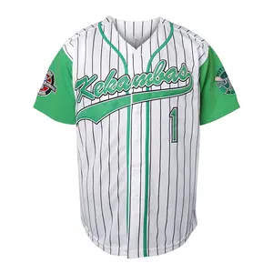 White Original Striped Baseball Jacket Green Number 1 Design Unisex Loose Breathable Coat