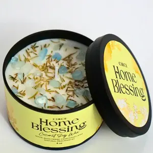 Home Blessing crystal candles 8 oz Candle, refillable candles