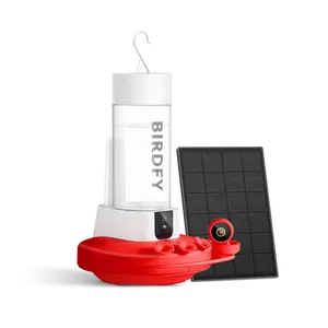 Birdfy Hummingbird Feeder with Dual Cameras - 2K HD Smart Cameras Solar Powered, Close-Up Bird Video/Live Watching & Instant Notifications, Ant Moat & Leakproof - 20oz