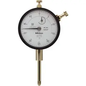 Mitutoyo Dial Drop Indicator: 0.0005 to 1" Range, 0-50 Dial Reading, 0.0005" Graduation 0.05" per Revolution, Flat Back, 0.0005" Accuracy 2776AB