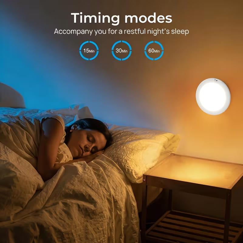 [summervibes]Magnetic Ceiling Light, Rechargeable LED Ceiling Light with Remote Control, 3 Adjustable Color Temperatures 3000K/4500K/6500K, 10 Brightness Levels, Motion Sensor Cabinet Light, Suitable for Shower Room, Bathroom, Porch, Bedroom,, Dimmable La