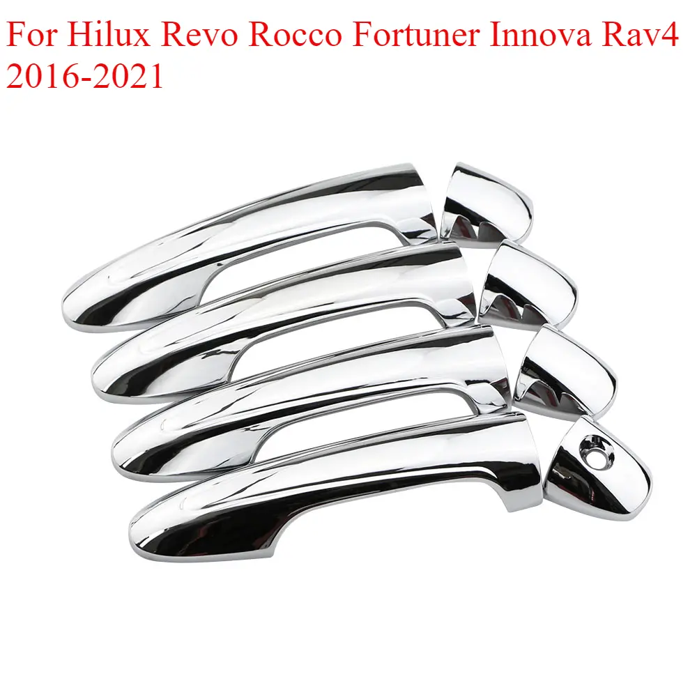 For Toyota Hilux Revo Rocco Fortuner Innova Rav4 2016 2017 2018 2019 2020 SR5 Door Handle Cover Sticker Frame Abs Car Styling