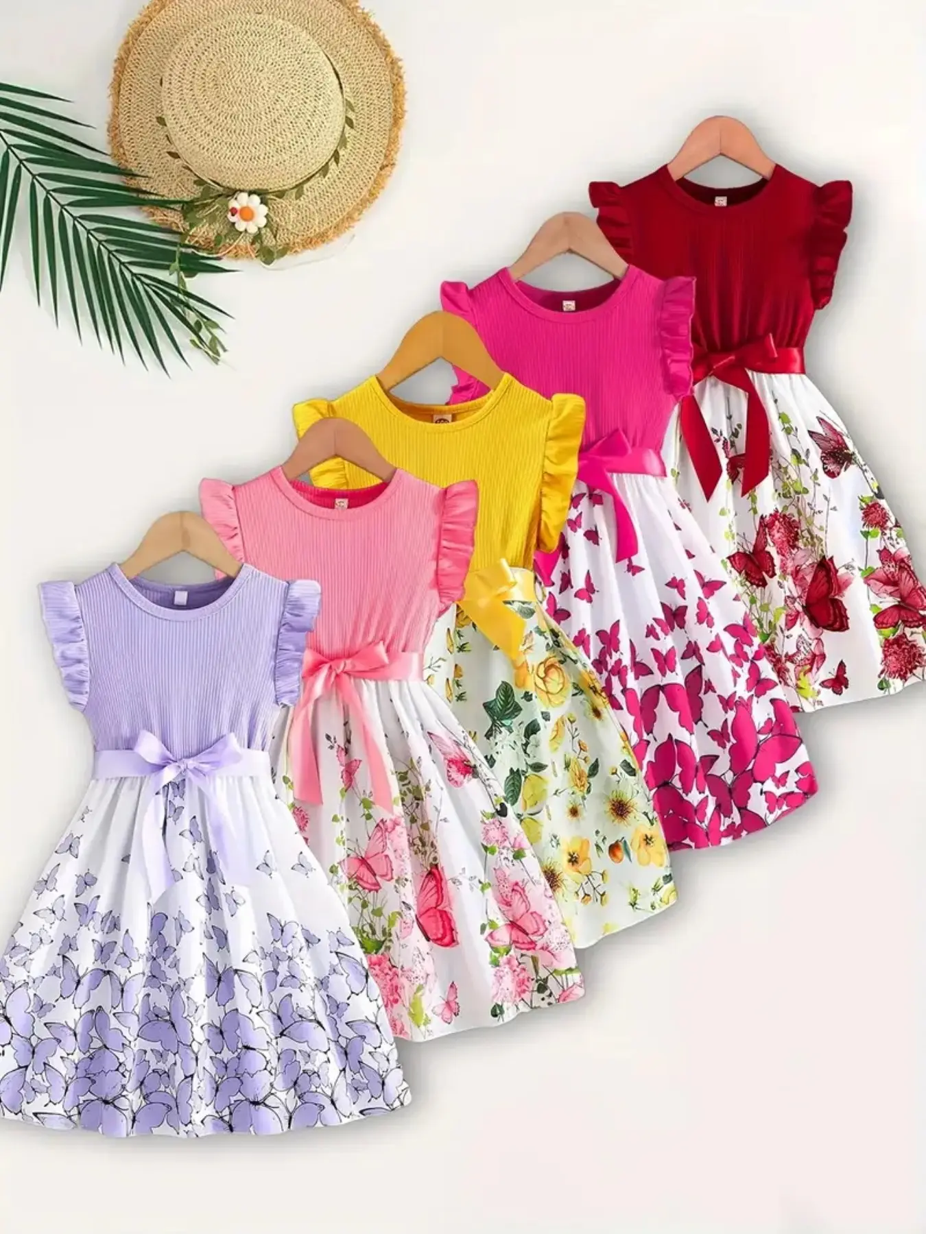 Kindergarten Outfit GOAT! 5 Flutter Sleeve Colorblock Dresses, Comfy & Versatile