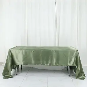 Satin Rectangular Tablecloth 60"x126" Dusty Sage Green - Wrinkle-Resistant & Durable Table Cover