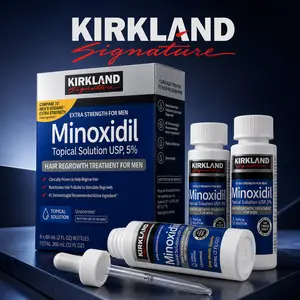 Kirkland Minoxidil 5% Hair Care Serum Daily Scalp Drops Topical Serum Kit for Thicker & Fuller Looking Hair - Premium Men's Grooming & Nourishing Personal Care Routine with Precision Dropper weak