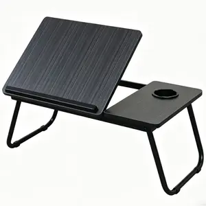 Adjustable Angle Desktop Laptop Bed Table, Foldable Lap Desk With Side Table And Cup Holder, Portable Bed Table Suitable For Working, Writing, Or Dining On Bed/Sofa, Practical Home Bed Desk, A Useful Gift For Family.