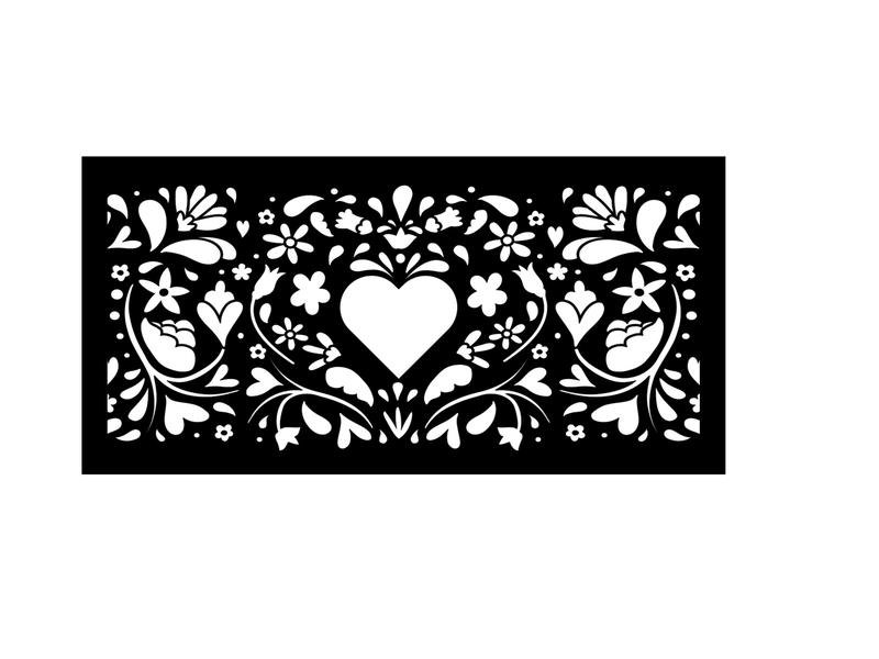 Otomi Heart Stencil