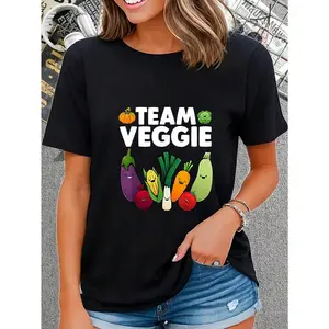 100% Cotton Funny Veggie Art For Men Women Vegan Plant Vegetarian T-Shirt