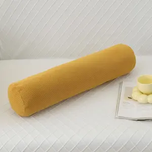 Cylindrical Body Pillow with Removable Velvet Cover – Plush Polyester Fill, Multiple Sizes for Back, Leg & Pregnancy Support, Sofa & Bed Decor (Mustard Yellow, 31.49 * 7.87in)