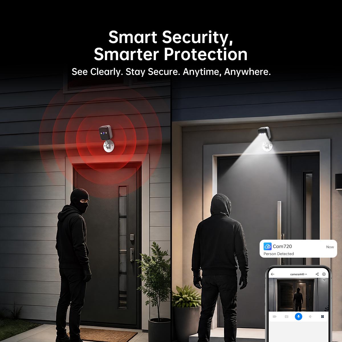 【Free Power Supply】JOOAN WiFi MINI 1080P FHD Camera Indoor And Outdoor Waterproof Security Surveillance, 1 Year Warranty, Can Still Monitor Without Network, Suitable For Home And Outdoor Use, Color Night Vision, With Spotlight And Two-Way Audio, Alexa 【Free Power Supply】JOOAN WiFi MINI 1080P FHD Camera Indoor And Outdoor Waterproof Security Surveillance, 1 Year Warranty, Can Still Monitor Without Network, Suitable For Home And Outdoor Use, Color Night Vision, With Spotlight And Two-Way Audio, Alexa