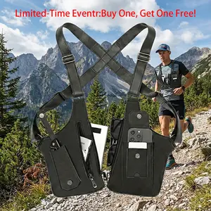 Buy One, Get One Free! Vintage Underarm Strap Wallet Pocket Vest Bag Anti-theft Oxford Cloth Phone Chest Bag Invisible Pocket Portable Shoulder Strap Bag for Men and Women Durable PU Leather Multi-Functional Use
