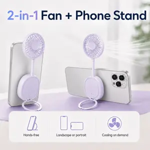 Foldable Magnetic Suction Mini Fan with 900mAh Battery, USB Rechargeable Quiet Cooling Fan, Adjustable 3-Speed Desktop Fan for Home & Office