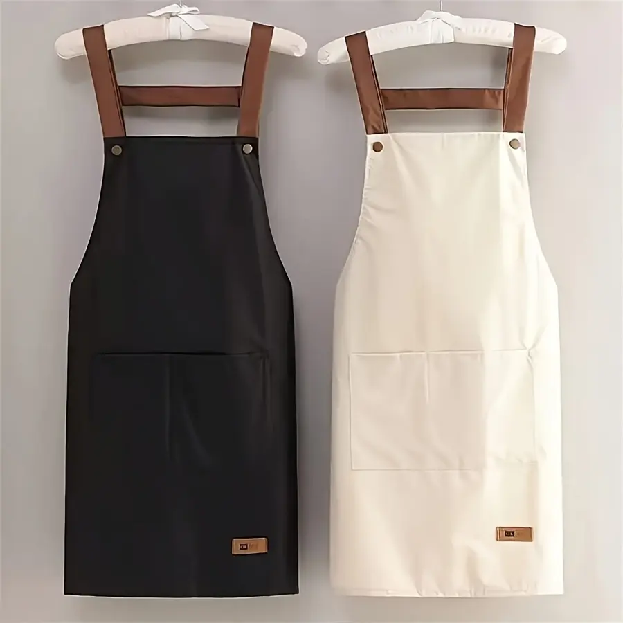 Waterproof Oil-Resistant Apron, Large Pocket Design, Aprons with Pockets, Durable Kitchen Cooking Apron, Suitable for Men and Women, Easy to Clean Daily Style