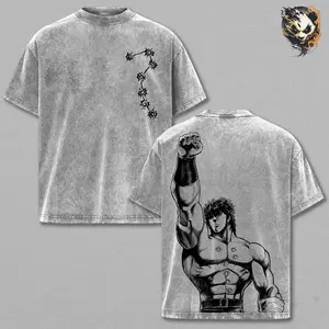 Kenshiro Washed Tee – Fist of the North Star Washed Anime Manga T-Shirt, Minimal Hokuto Shinken Master Graphic Tee, Unisex Oversized Streetwear Shirt, Retro Martial Arts Anime Aesthetic Tee, Gift for Anime Fans