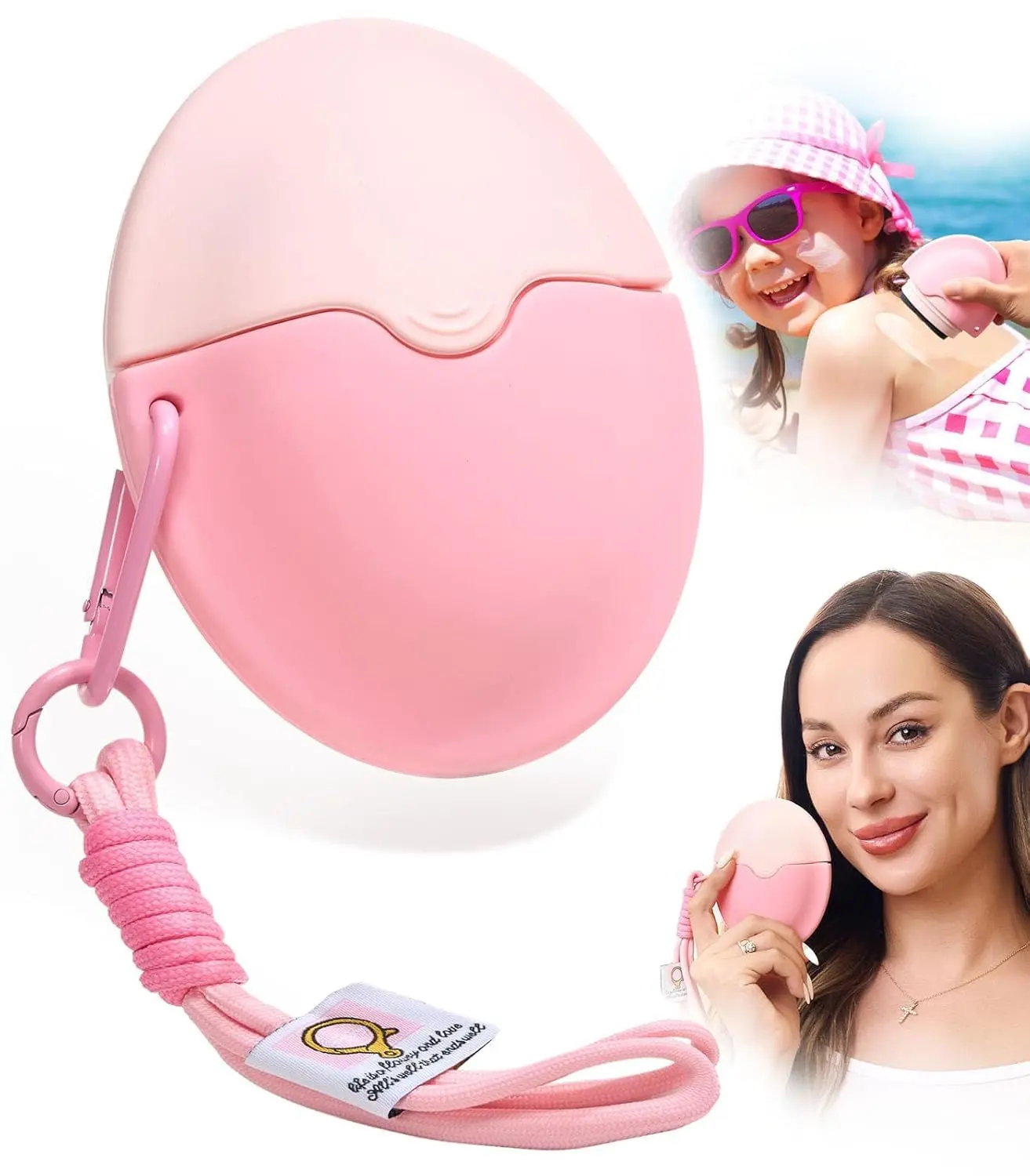 Sunscreen Applicator, Refillable Roll On Sponge Sunscreen Applicator for Kids, BPA-Free Silicone Lotion Applicator with Protective Caps,Perfect for Traveler