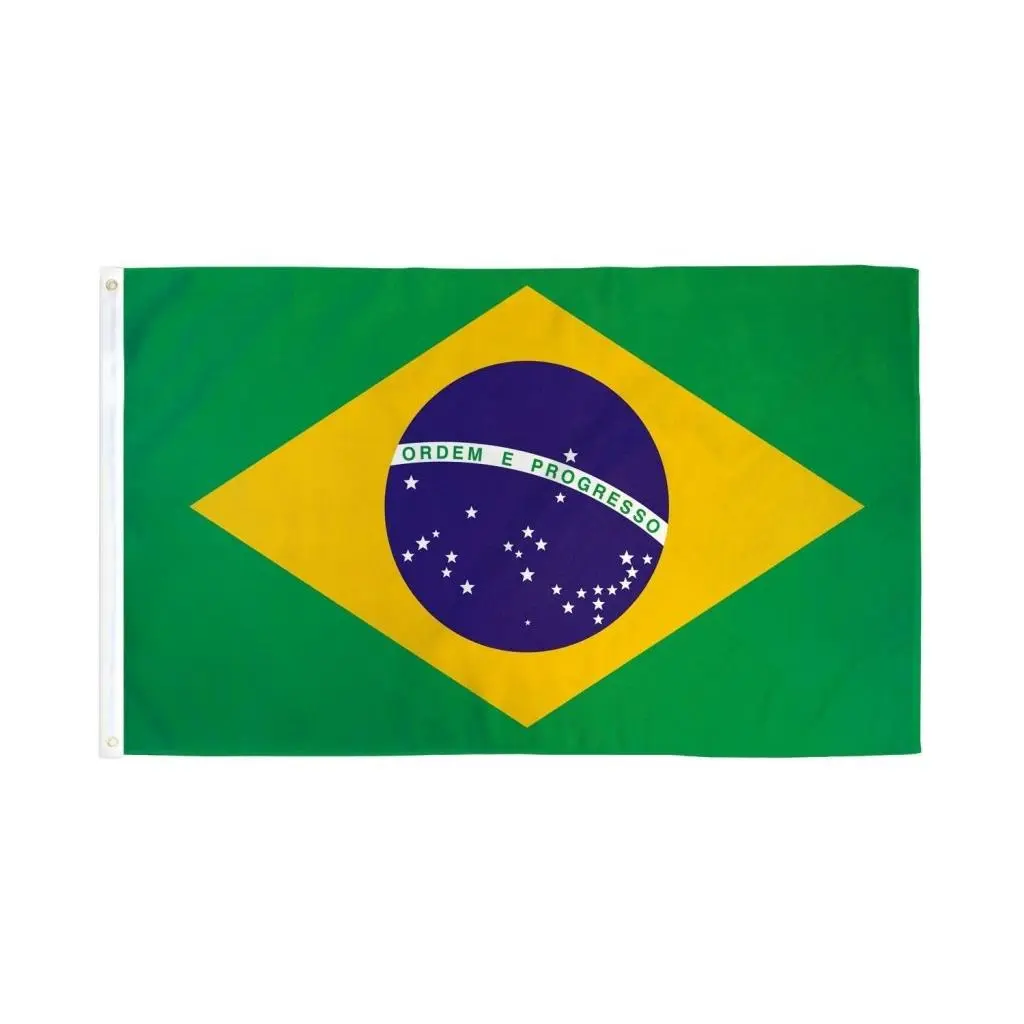 3x5ft Polyester Single Brazil Flag Banner - Bold Dye-Sublimation Print, Hangable Wall Decor Flags, Outdoor Party Backdrop, Home Festive Decoration, Single Flag