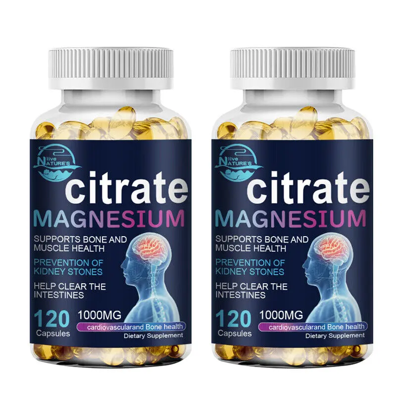 Magnesium Citrate 1000 mg Per Serving, Magnesium Supplement for Muscle, Nerve, Bone and Heart Support, 240 Softgels, 60 Day Supply