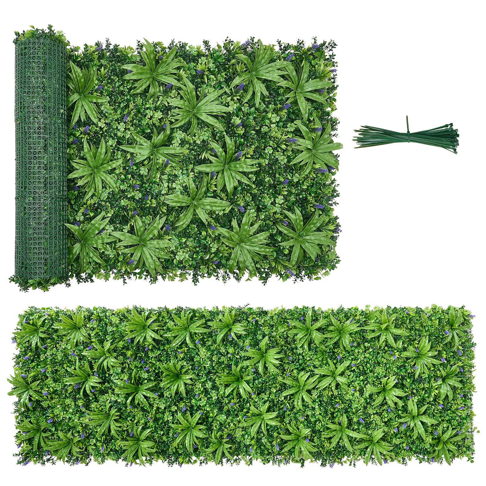 【SummerFinds】VEVOR Decorative Lifelike 3D Artificial Boxwood Plant Wall Panel (1 PC), 40x120in Sunproof PE Mesh Greenery, Privacy Cover for Balcony, Birthday Photo Backdrop