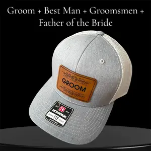 Custom Wedding Hat for Groom and Best Man - High-Quality Leather Patch Design mens hats snapback baseball