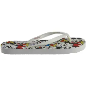 Disney Womens Mickey And Friends Graphic Flip Flops Casual Sandals Casual - White