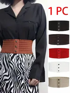 Women's Waist Cinching Belt, Wide Tassel Buckle, Elastic Adjustable, Lace Trim, Versatile Fashion Accessory for Dresses and Tops, Stylish Belts