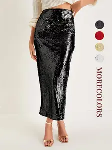 Women's Bianca Sequin Midi Dress, Fit, Elegant Party Wear, Perfect for Evening Events, Fashionable Shiny Design, Multifunctional Style