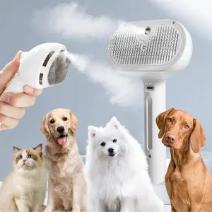 2025 Pet Spray Hair Removal Comb, pet hair brush, pet hair cleaning brush with shedding button, cat brush, dog brush, cat and dog beauty and massage comb, pet supplies