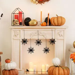 Halloween Spider Web Design Hanging Decor, 5 Counts/set Creative Hanging Ornament, Halloween Decoration, Hanging Decor for Home Party Festival, Party Supplies
