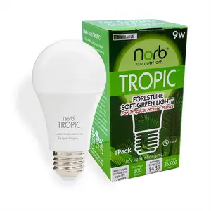 NorbTROPIC A19 Indoor Grow Light Bulb – Soft Green Light for Tropical Plants