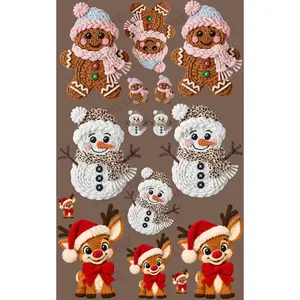 GINGERBREAD, SNOWMAN, REINDEER PREMADE GANGSHEET - 22X36 DTF TRANSFERS - DIRECT TO FILM