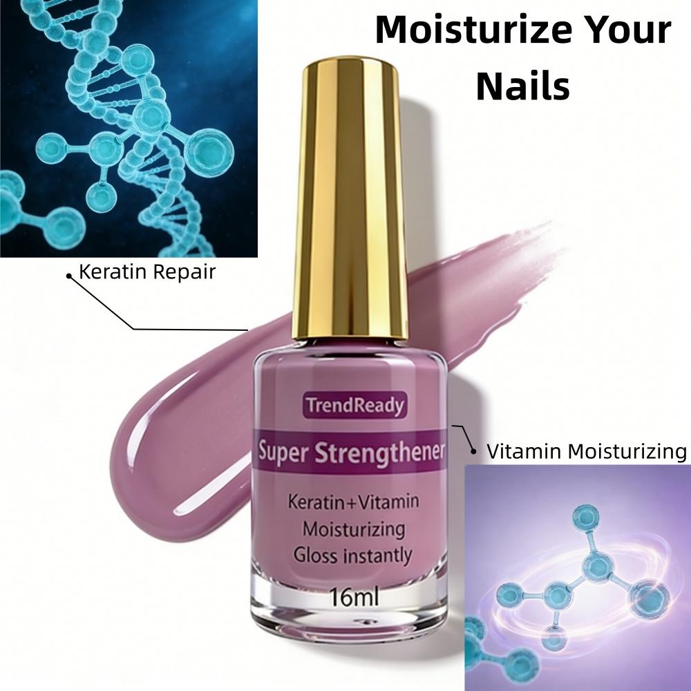 2PCS Nail Strengthener , Splitting, Breaking Nails - Fast Dry Keratin & Natural Protein Hardener, 4-in-1 Nail Polish Care Oil, Alcohol-Free Formula for Instant & 3-Day Nail, Manicure for Hands & Fingers