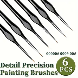 Detail Nylon Paint Brush Set with Triangular Handle, Acrylic & Watercolor Painting Tools, Professional Artist Supplies for Beginners, Precision Brushes